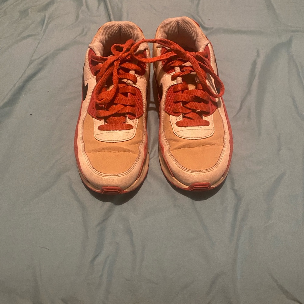Red orange and beige Nike air 90